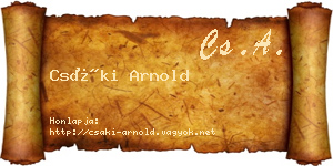 Csáki Arnold névjegykártya