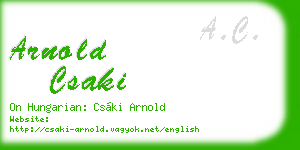 arnold csaki business card